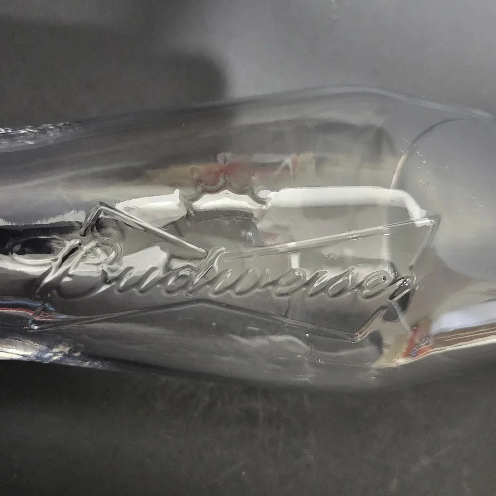 VTG Budweiser‎ Embossed Logo 16oz Pilsner Beer Glass Clear Tulip Shape Barware